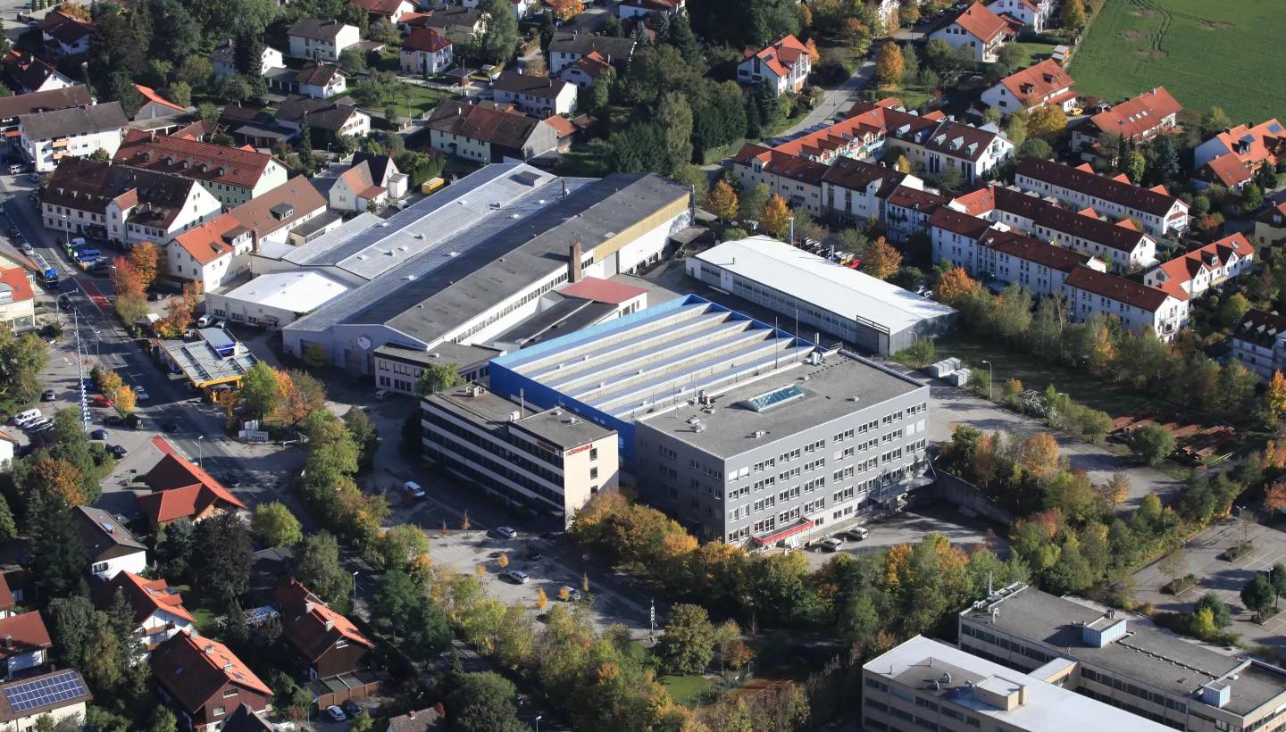 Luftaufnahme der Firmenzentrale HÖRMANN Kommunikation und Netze in Kirchseeon